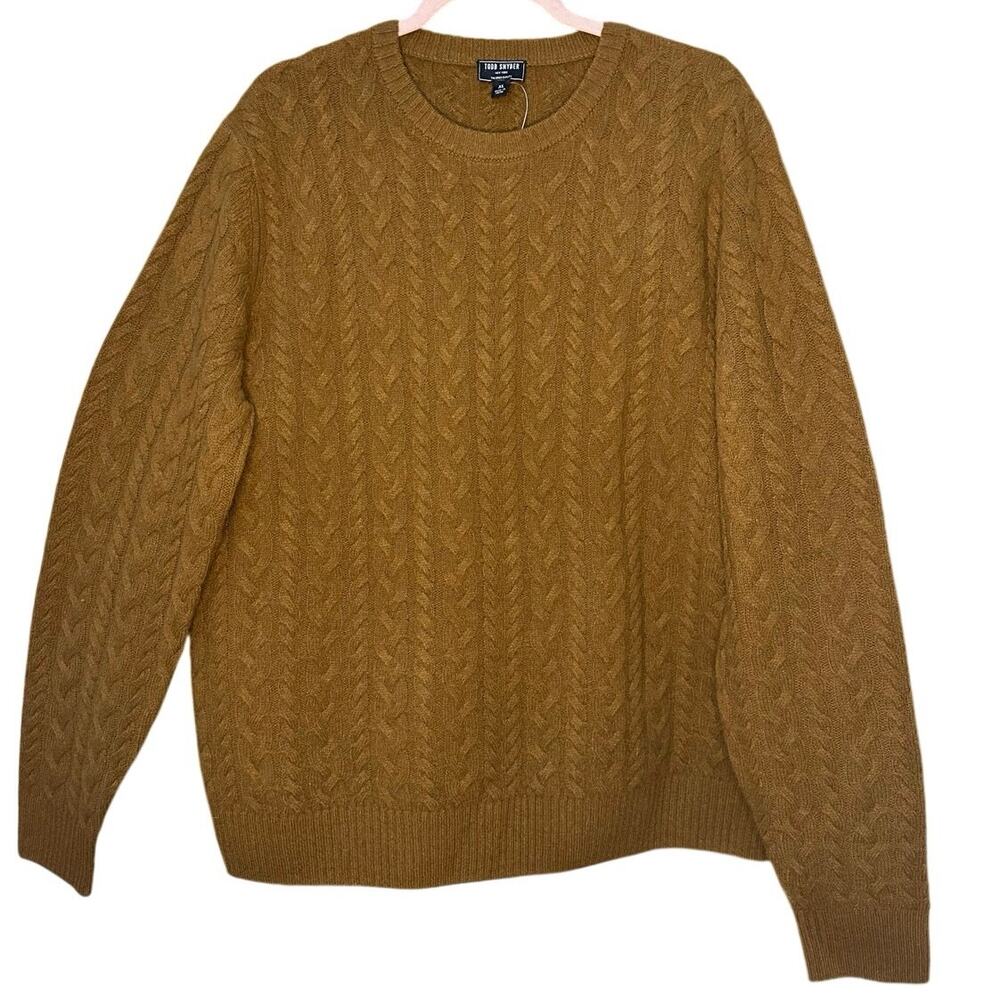 Todd Snyder Lambswool Cable‎ Crew Sweater Glazed Pecan Men’s Size XL